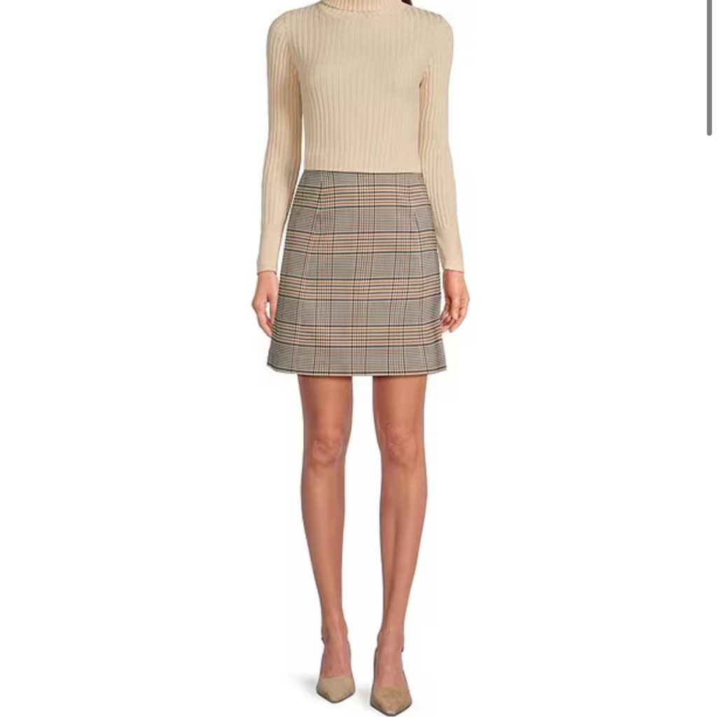 Tyler Boe Coordinating Cindy Buckingham Plaid Mini Pencil Skirt